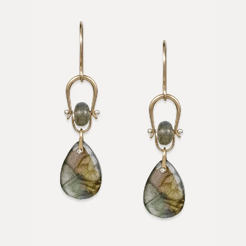 Elegant Silver Earrings For Formal Occasions-Samira Earrings with Labradorite