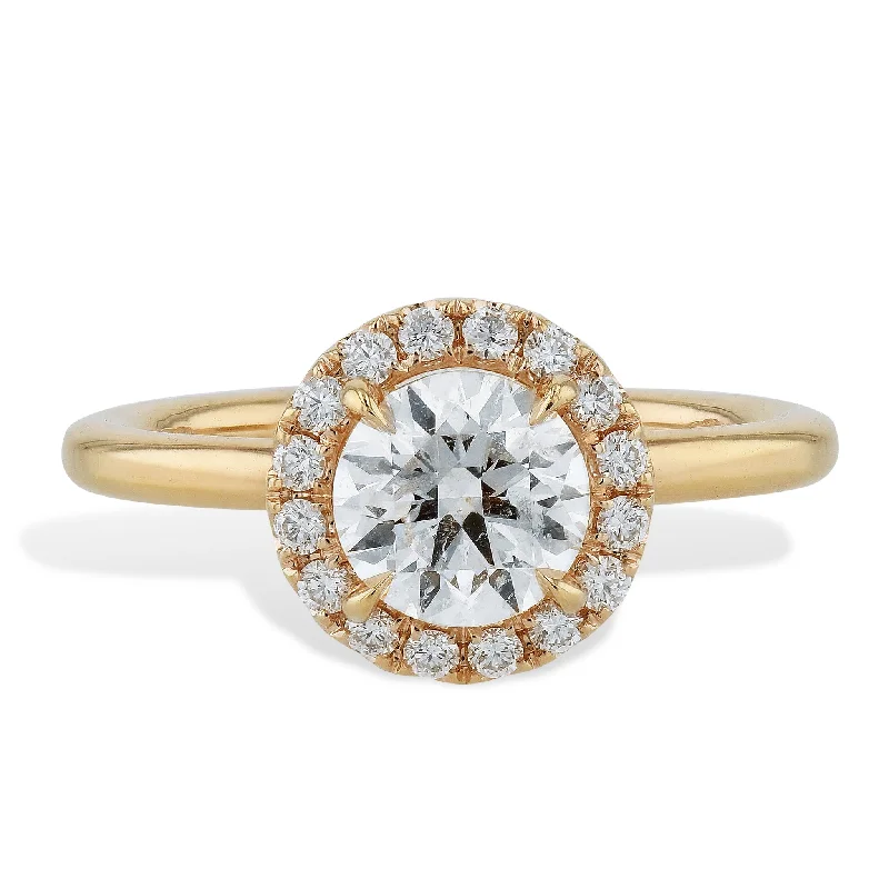 Bold Rose Gold Rings For Statement Fashion-Round Brilliant Cut Diamond Rose Gold Engagement Ring