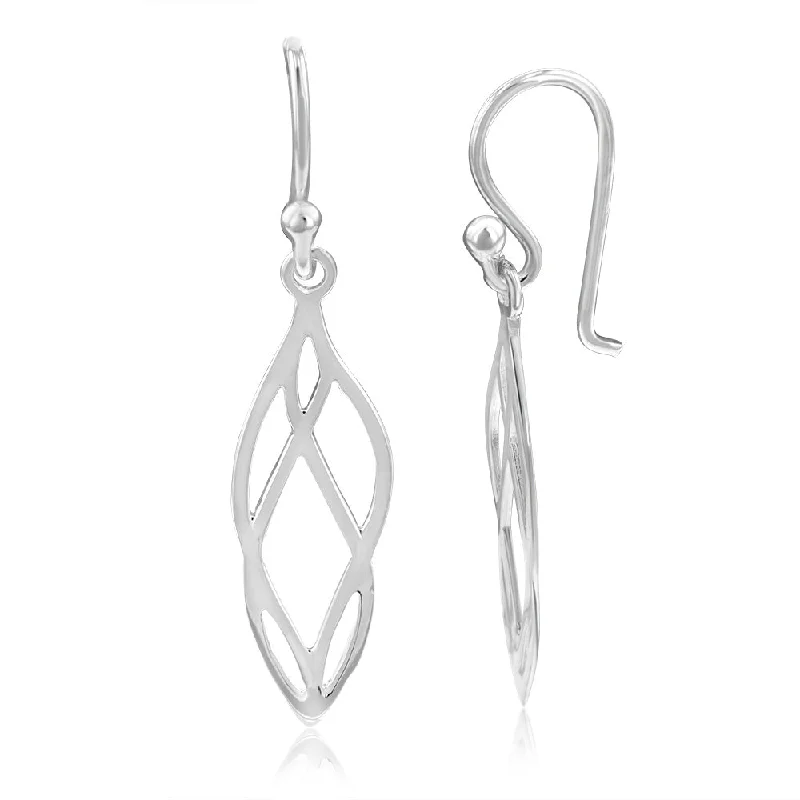 Sterling Silver Earrings For Timeless Appeal-Sterling Silver Fancy Pattern Drop Earrings