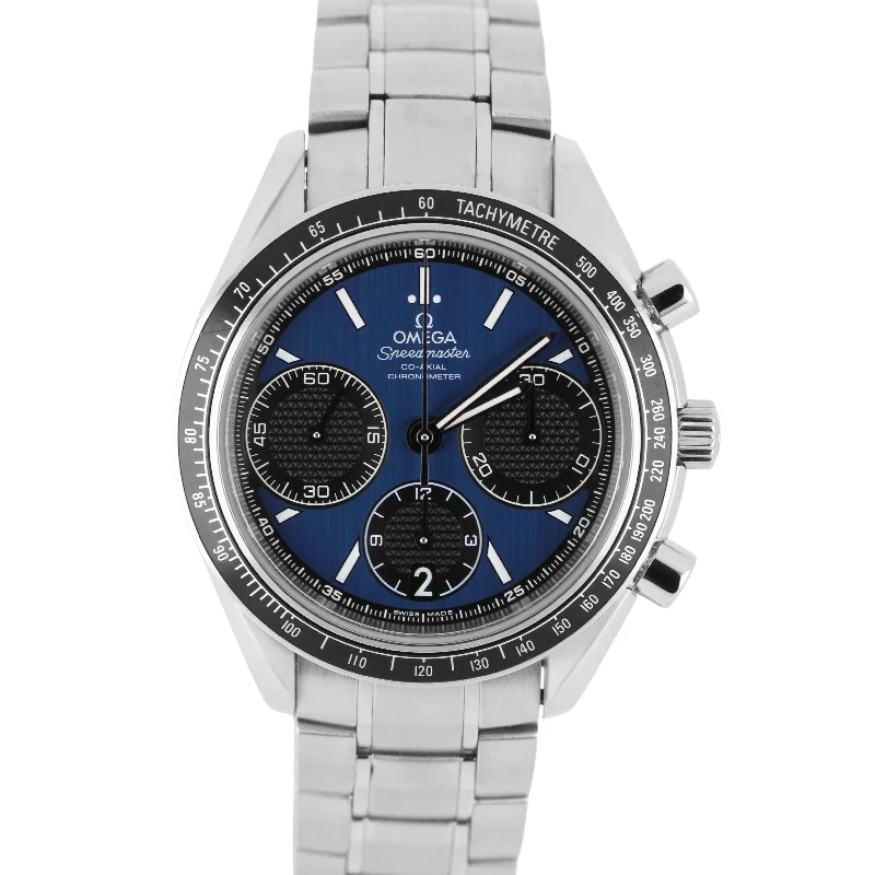 Trendy Women’s Watches With Minimalist Design-Omega Speedmaster Racing PAPERS Steel Blue 40mm 326.30.40.50.03.001 Watch BOX