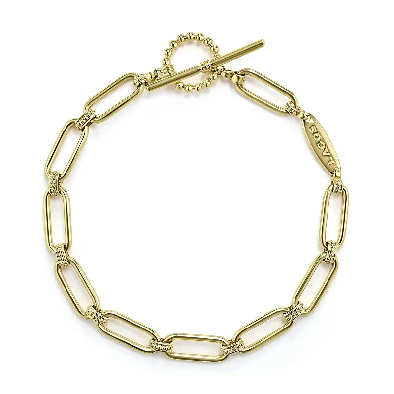 Simple Gold Bracelets For Elegant Wear-18K Gold Petite Link Bracelet