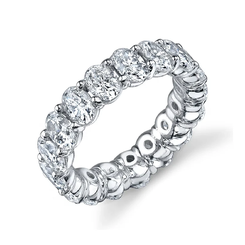 Beautiful Sapphire Engagement Rings For Timeless Glam-Oval Diamond Cut Platinum Eternity Band