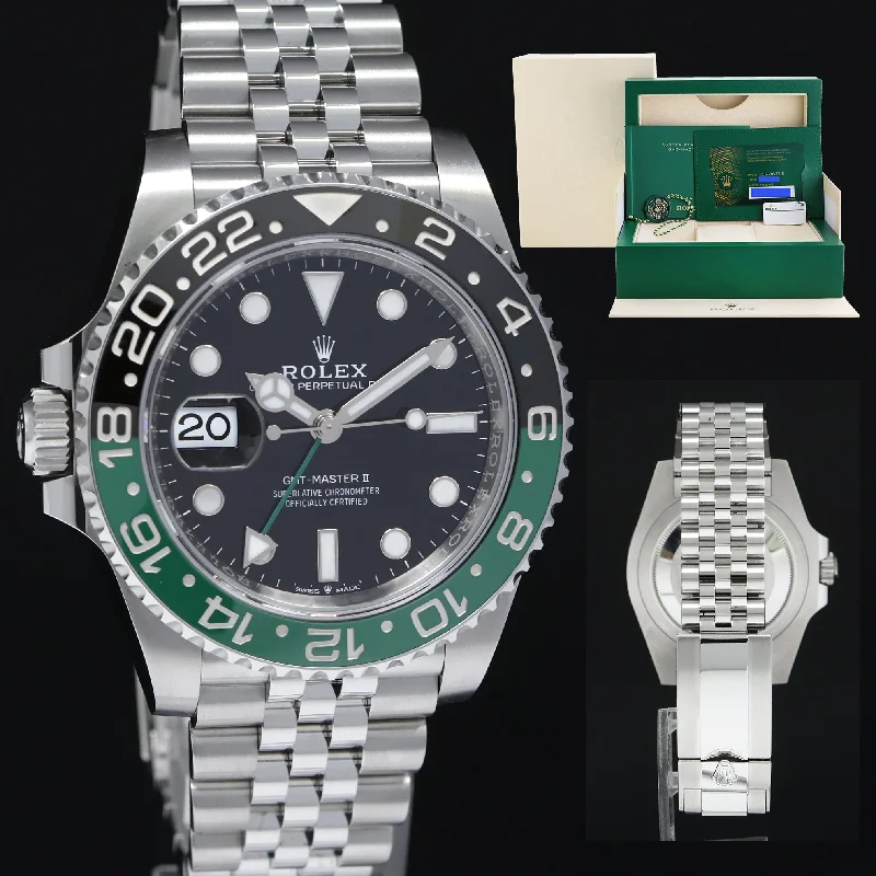 Trendy Digital Watches For Stylish Wear-2023 NEW PAPERS Rolex GMT-Master II SPRITE Green Black Jubilee Steel 126720 Watch