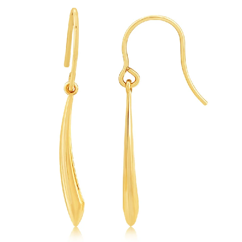 Personalized Earrings For Custom Jewelry-9ct Yellow Gold Light Conical Drop Earrings