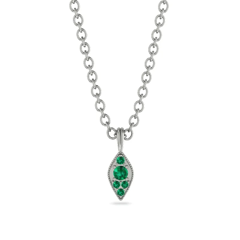 Milgrain Emerald Necklace - Jessie No. 21