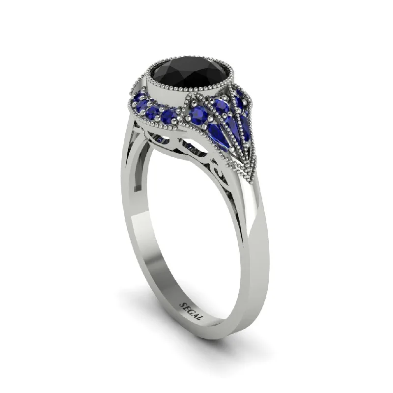 Gorgeous Engagement Rings For Stylish Brides-Sapphire Vintage-Inspired Besel Engagement Ring - Makenzie No. 69