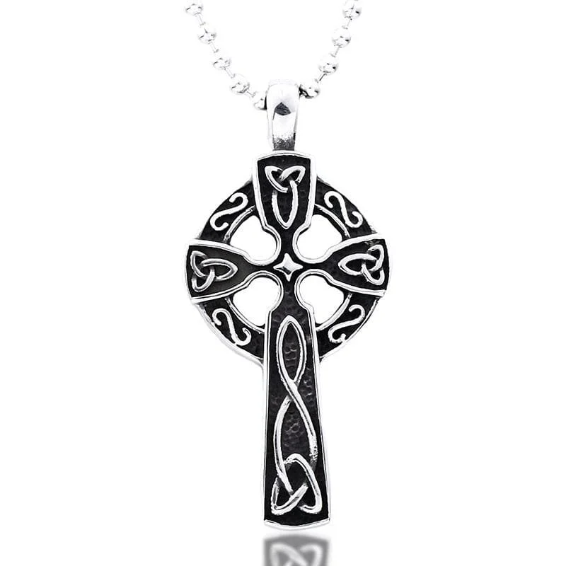 Men's Punk Celtic Knot Cross Necklace