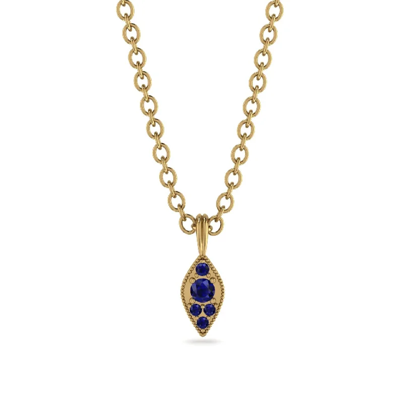 Milgrain Sapphire Necklace - Jessie No. 73