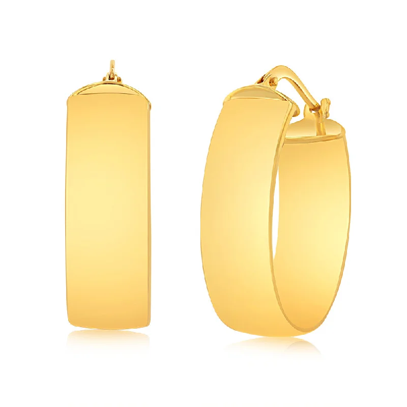 Affordable Hoop Earrings For Everyday Wear-9ct Yellow Gold Polished Oval Hoop Earrings