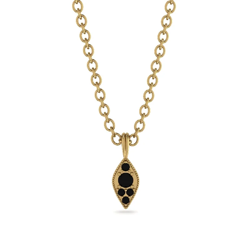 Milgrain Black Diamond Necklace - Jessie No. 37