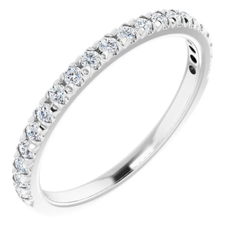 Timeless Platinum Wedding Rings For Lasting Love-14K White 1/4 CTW Lab-Grown Diamond French-Set Anniversary Band