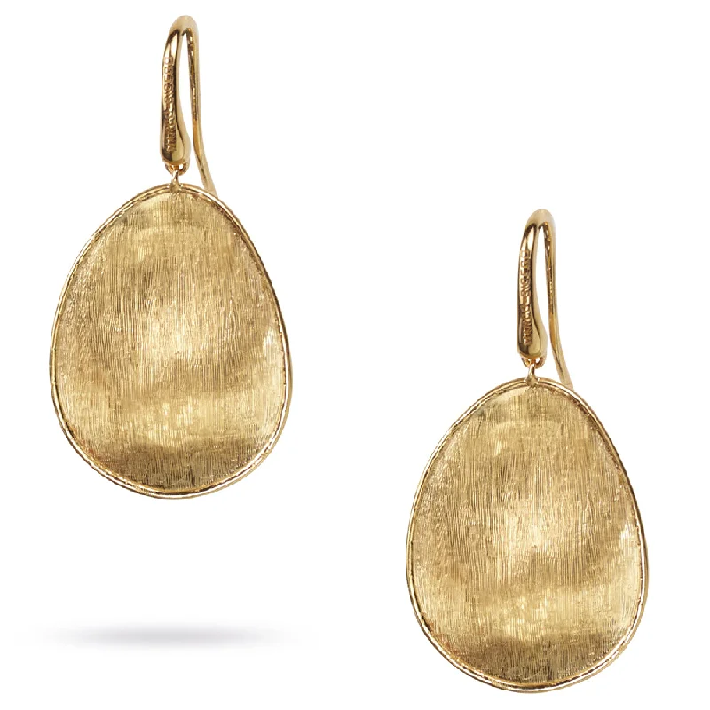 Exclusive Earrings For High-End Fashion-Marco Bicego Lunaria Medium Oval Single Yellow Gold Drop Dangle Earrings OB1343-A Y