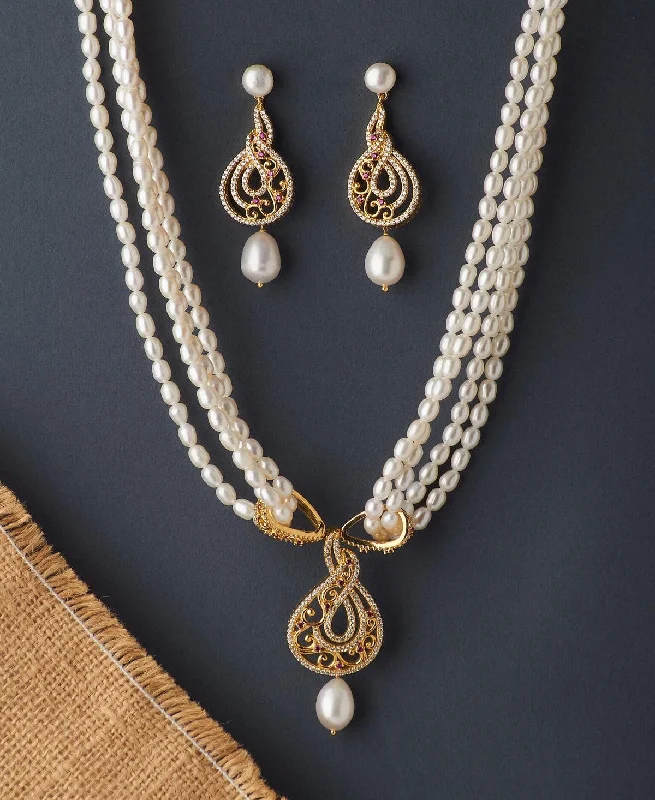 Gorgeous Real Pearl Necklace Set