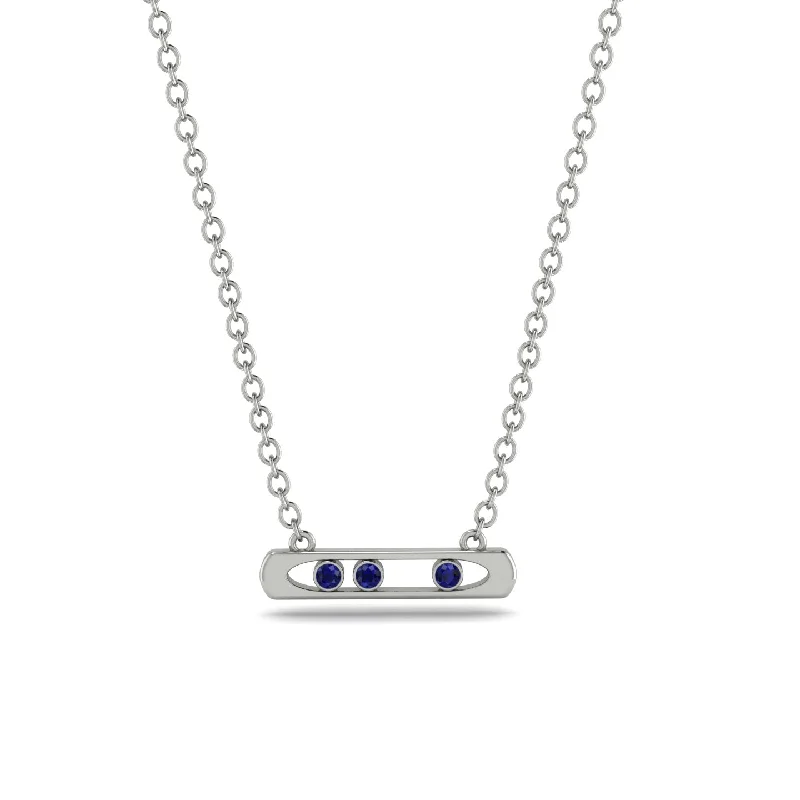 3 Sapphire Stone Bar Necklace - Nala No. 15