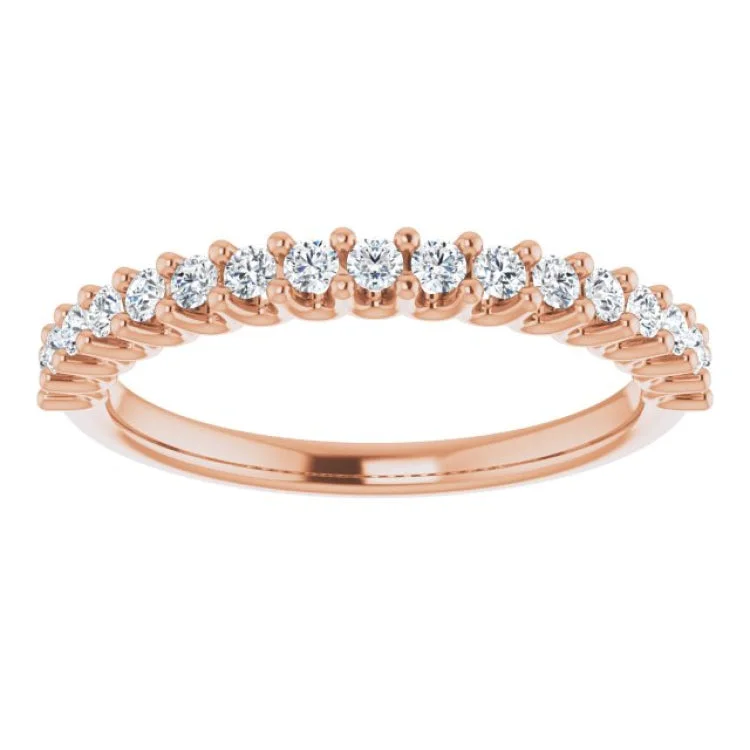 Gorgeous Platinum Engagement Rings For Luxury Brides-14K Rose 1/3 CTW Lab-Grown Diamond Anniversary Band