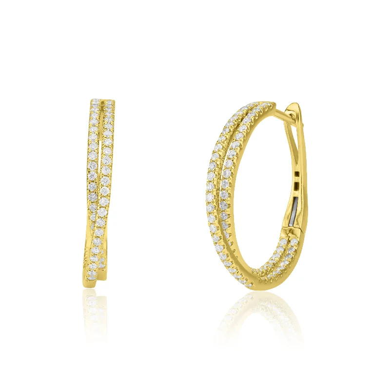 Customizable Hoop Earrings For Personalized Style-Twist Diamond Hoops Earrings