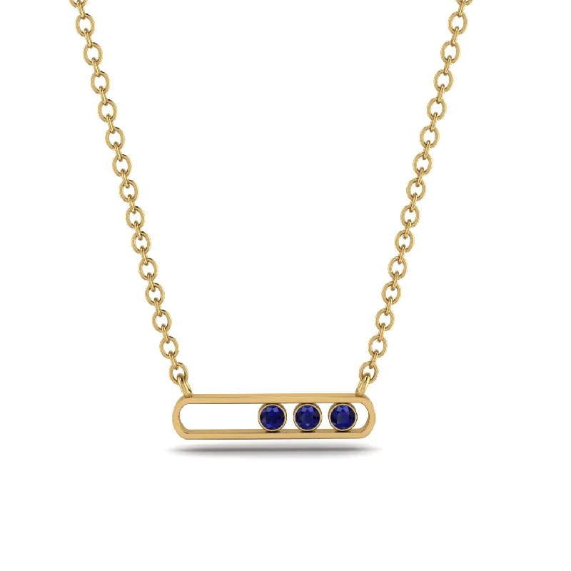 3 Sapphire Stone Hollow Necklace - Zaria No. 13