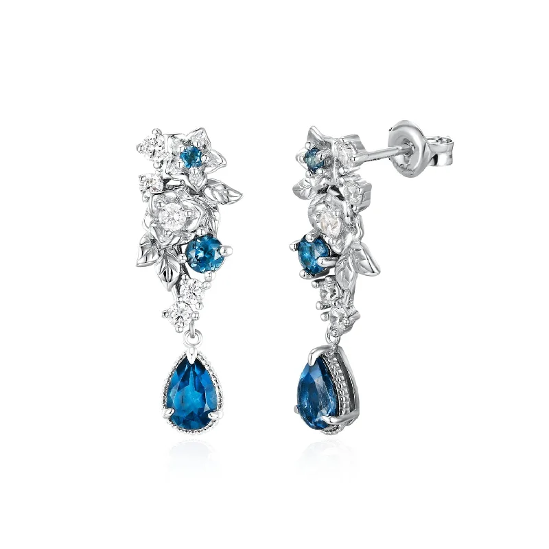 Classic Gold Earrings For Timeless Style-Midnight Veil London Blue Topaz Earrings