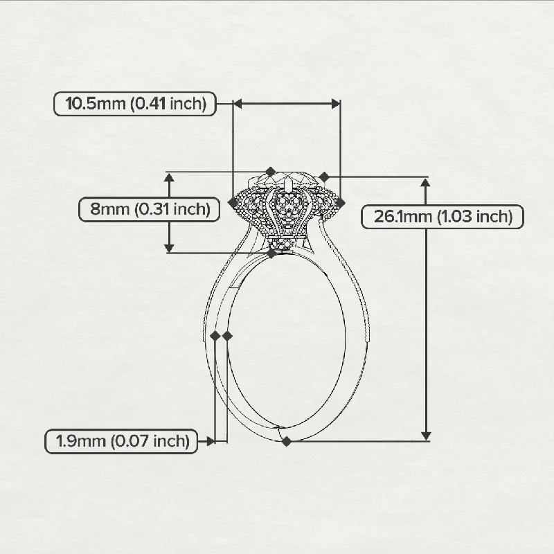 Custom Wedding Bands For Creative Couples-Emerald Crown Halo Engagement Ring - Annie No. 29