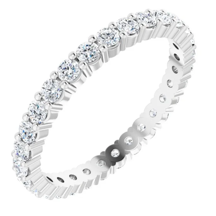 Elegant Cocktail Rings For Evening Glam-14K White 1 CTW Lab-Grown Diamond Eternity Band Size 8