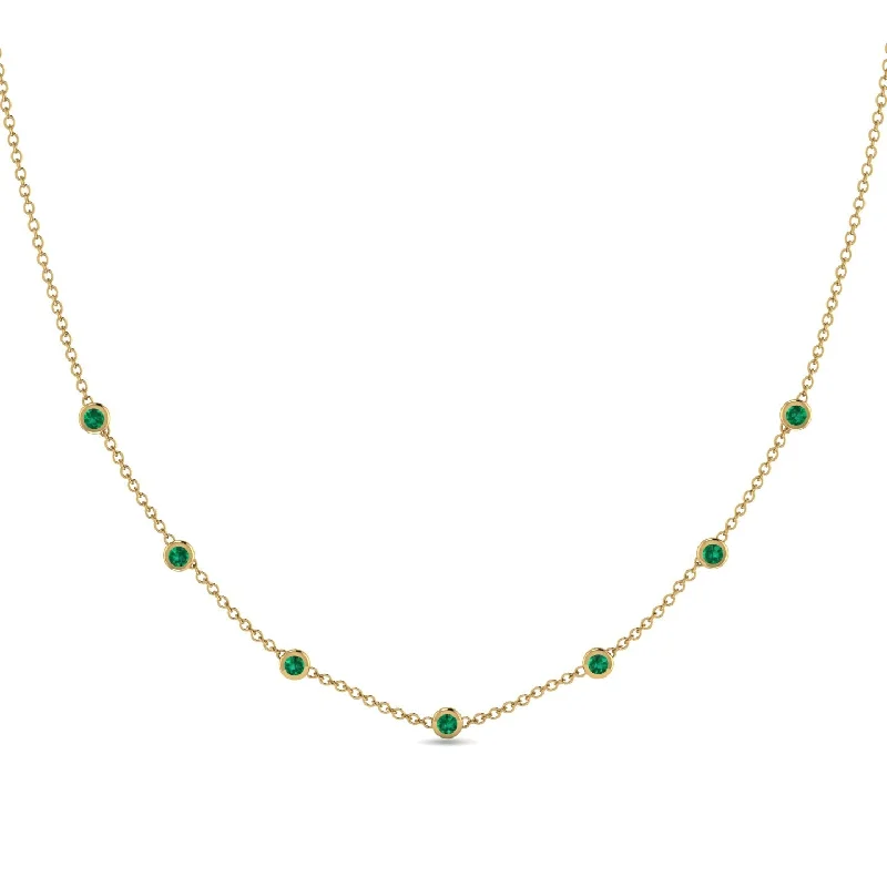 Minimalist Bezel Emerald Necklace - Liv No. 4