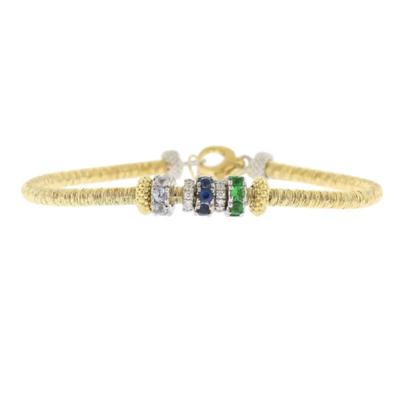 Simple Gemstone Bracelets For Everyday Glam-Bracelet with Sapphires, Tsavorites and Diamonds