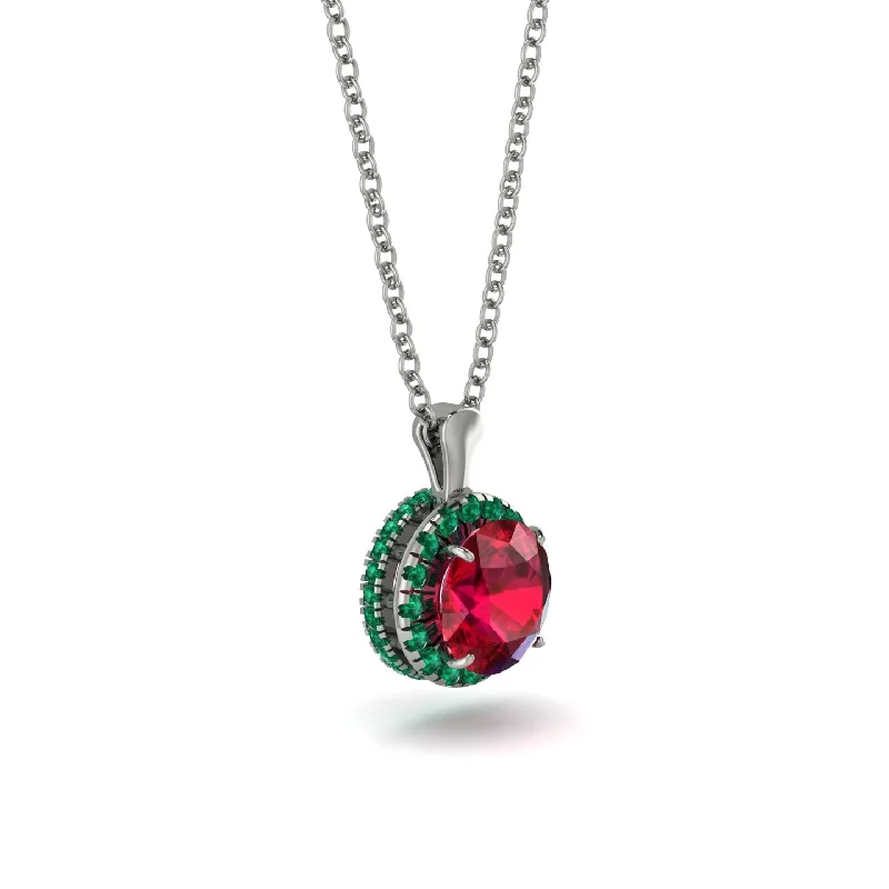 Hidden Halo Ruby Necklace - Catalina No. 27