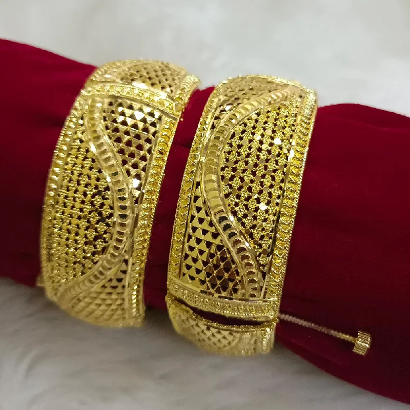 Gorgeous Enamel Wedding Bangles For Bridal Looks-Pari Art Jewellery Forming Gold Openable Bangles Set