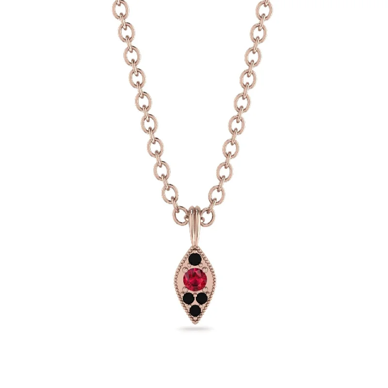 Milgrain Black Diamond Necklace - Jessie No. 41