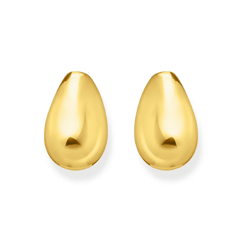 Elegant Pearl Earrings For Luxury Weddings-Thomas Sabo Gold Plated Sterling Silver Essential Drop Shape Stud Earrings