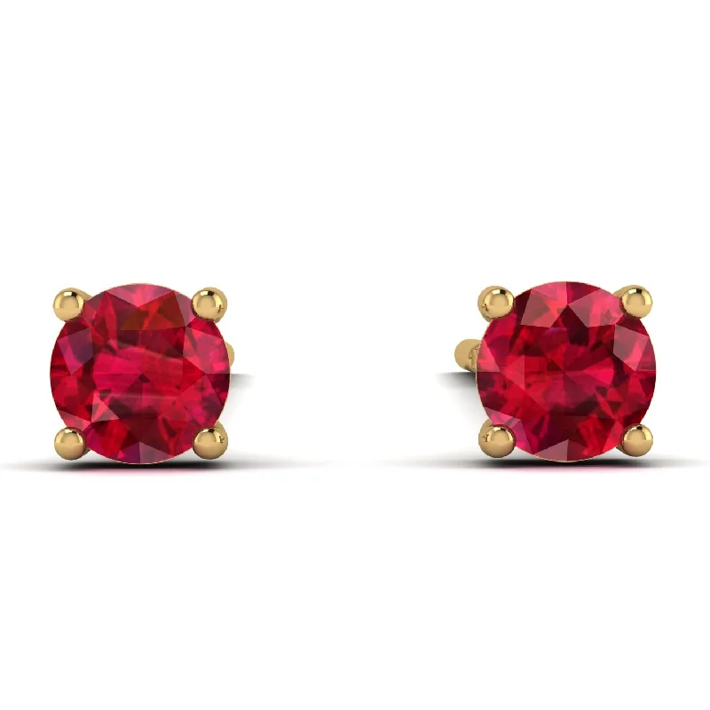 Timeless Gold Earrings For Special Moments-Hanging Ruby Earrings - Milani No. 10