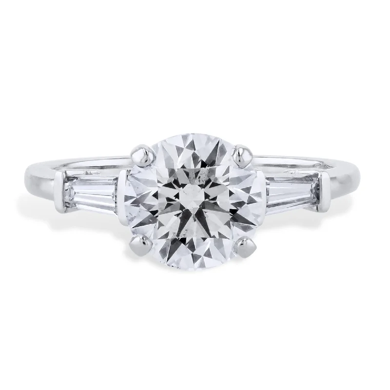 Beautiful Wedding Bands For Elegant Occasions-2.03 Carat Round Brilliant Cut Diamond Platinum Engagement Ring