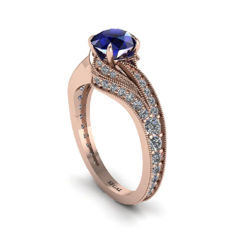 Beautiful Sapphire Engagement Rings For Timeless Glam-Diamond 14K Gold Pave Engagement Ring - Magnolia No. 14