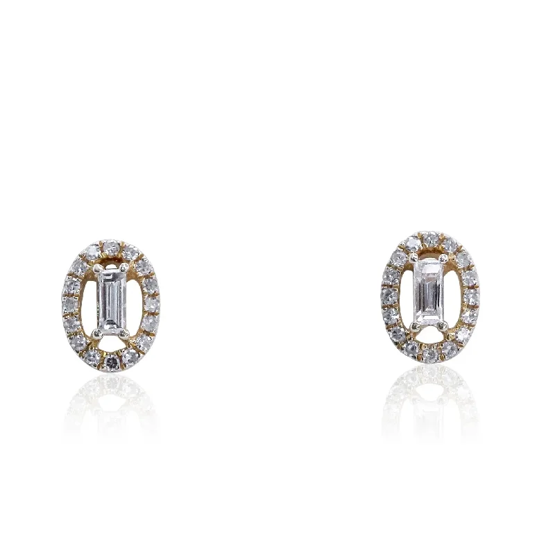 Silver Earrings For Sensitive Ears-Small Yellow Gold Diamond Earrings