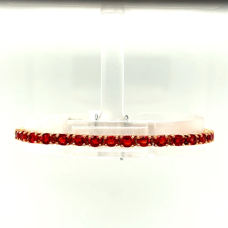 Trendy Beaded Bracelet Sets For Bold Fashion-14k Rose Gold 11.66CTW Orange Sapphire Bracelet