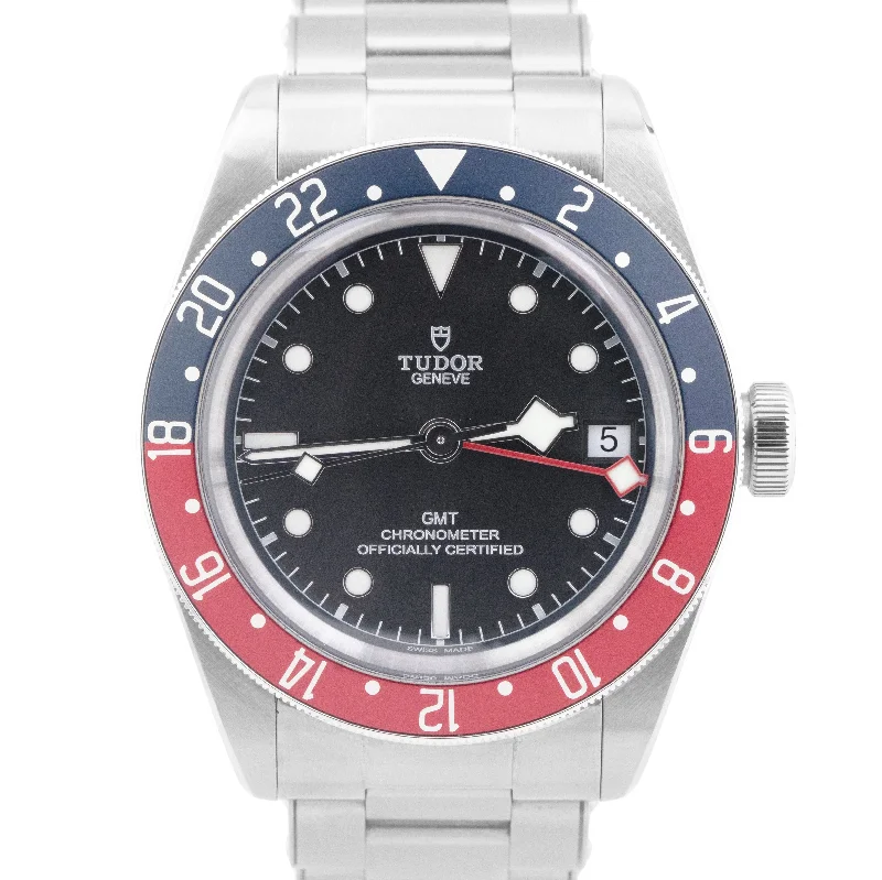 Stylish Watch Bands For Customizable Looks-NEW 2024 PAPERS Tudor Black Bay 41 GMT 41mm PEPSI Red Blue Steel 79830 RB BOX