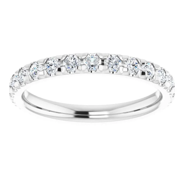 Beautiful Vintage-Inspired Wedding Rings For Classic Brides-Platinum 3/4 CTW Natural Diamond French-Set Anniversary Band