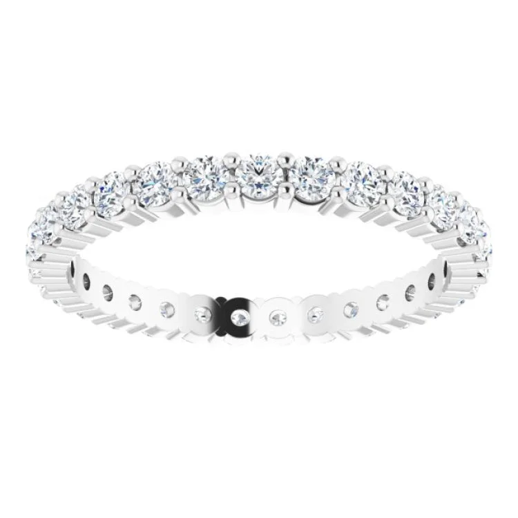 Elegant Cocktail Rings For Evening Glam-14K White 9/10 CTW Lab-Grown Diamond Eternity Band Size 6