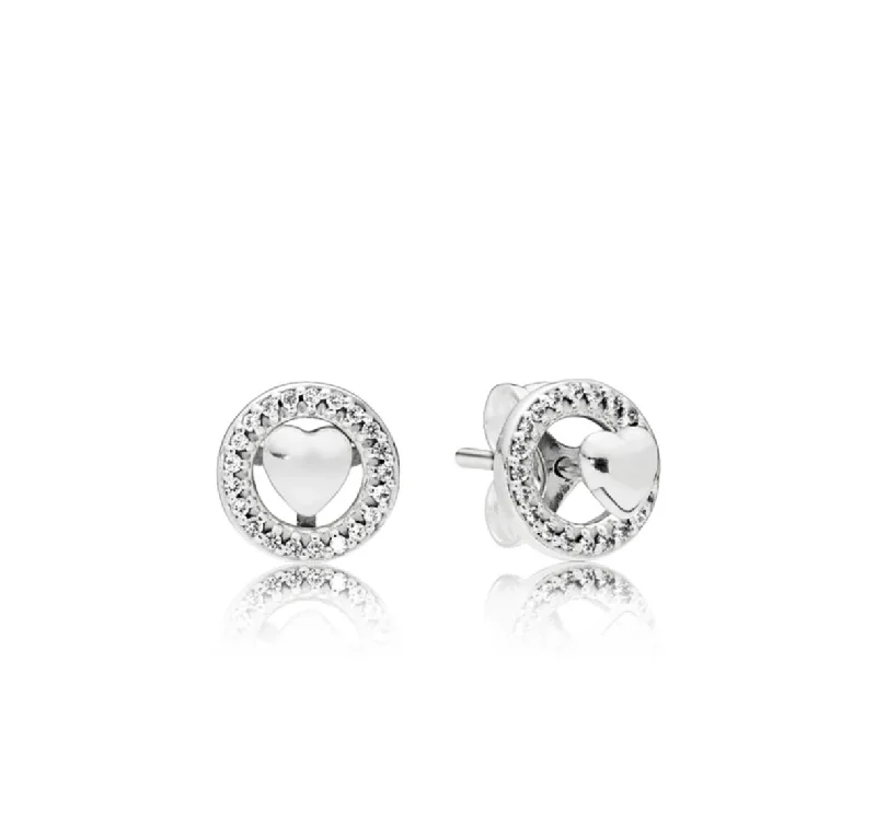 Luxury Beaded Earrings For Evening Wear-Pandora Forever Heart Earrings