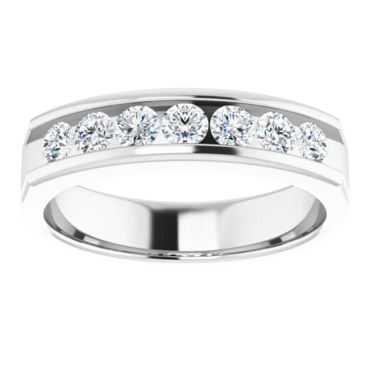 Fashionable Wedding Bands For Modern Couples-14K White 7/8 CTW Natural Diamond Band