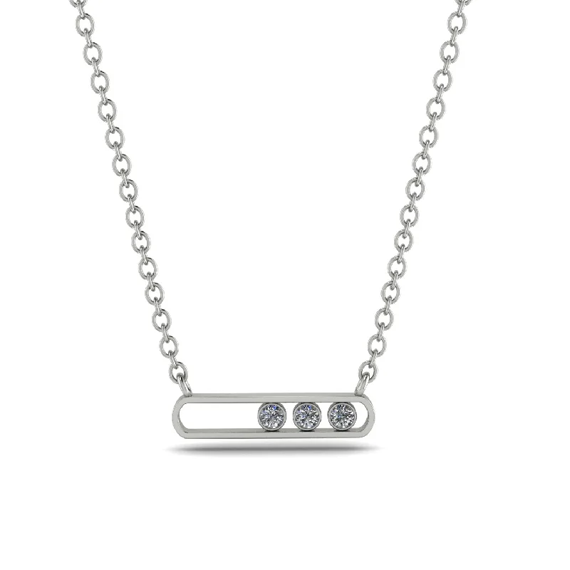 3 Diamond Stone Hollow Necklace - Zaria No. 3