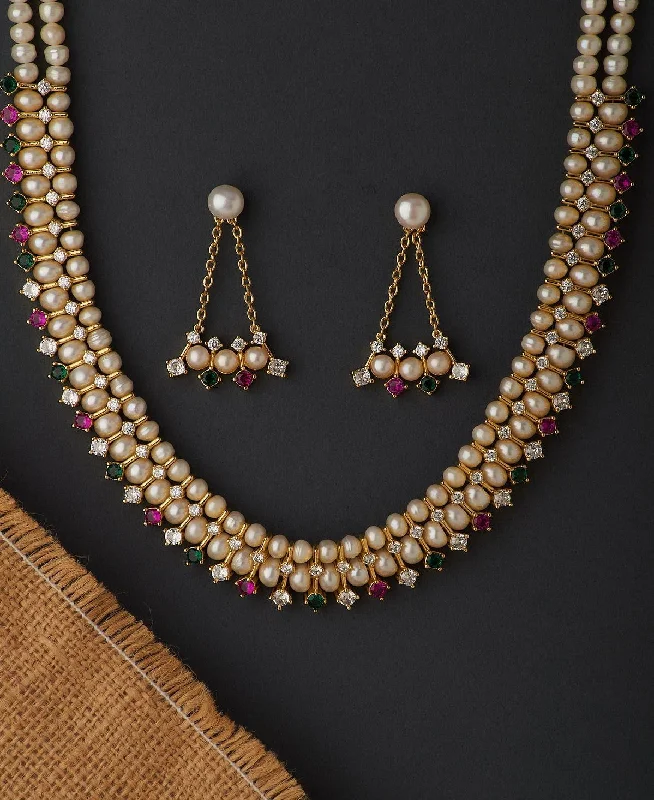 Ravishing Real Pearl Necklace Set