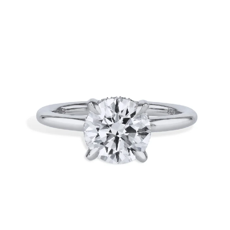 Sparkling Wedding Rings For Bridal Glamour-2.01 Carat Round Diamond Platinum Engagement Ring