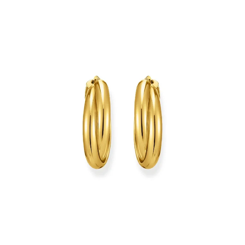 Handmade Silver Earrings For Unique Appeal-Thomas Sabo Gold Plated Silver Essential Intertwined 27mm Hoop Earrings