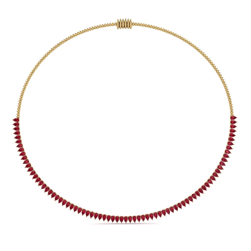 Necklace Ruby Pear Shape - Aitana No. 10