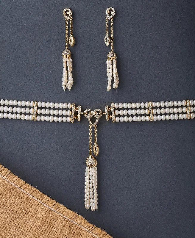 Ravishing Real Pearl Necklace Set