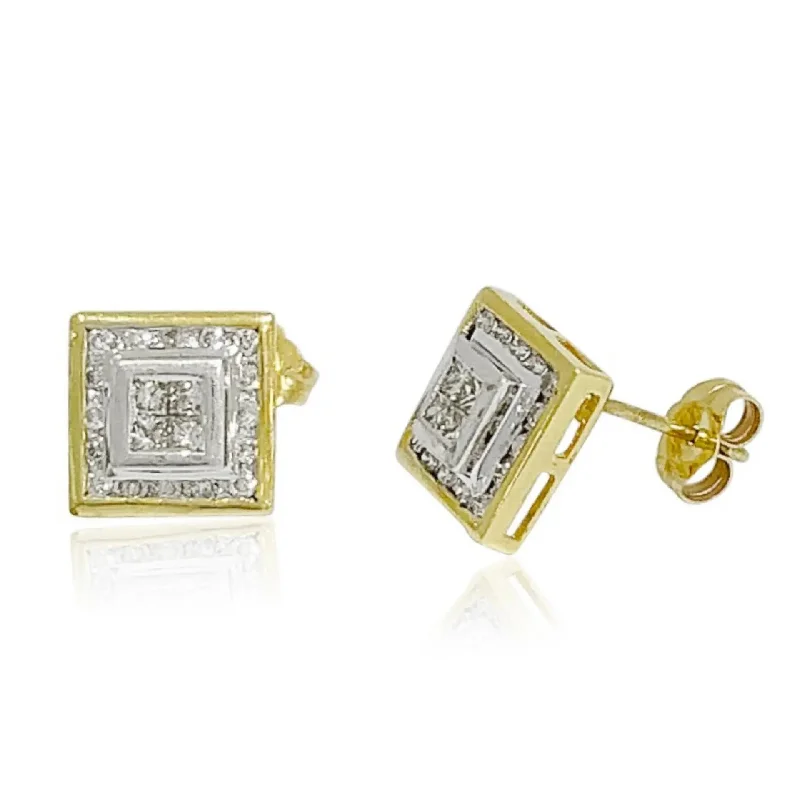 Exclusive Earrings For Fine Jewelry Lovers-Yellow Gold Diamond Stud Earrings