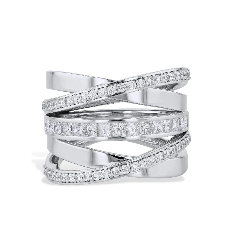 Custom Wedding Bands For Unique Fashion-18K White Gold Channel Set Diamond Ring