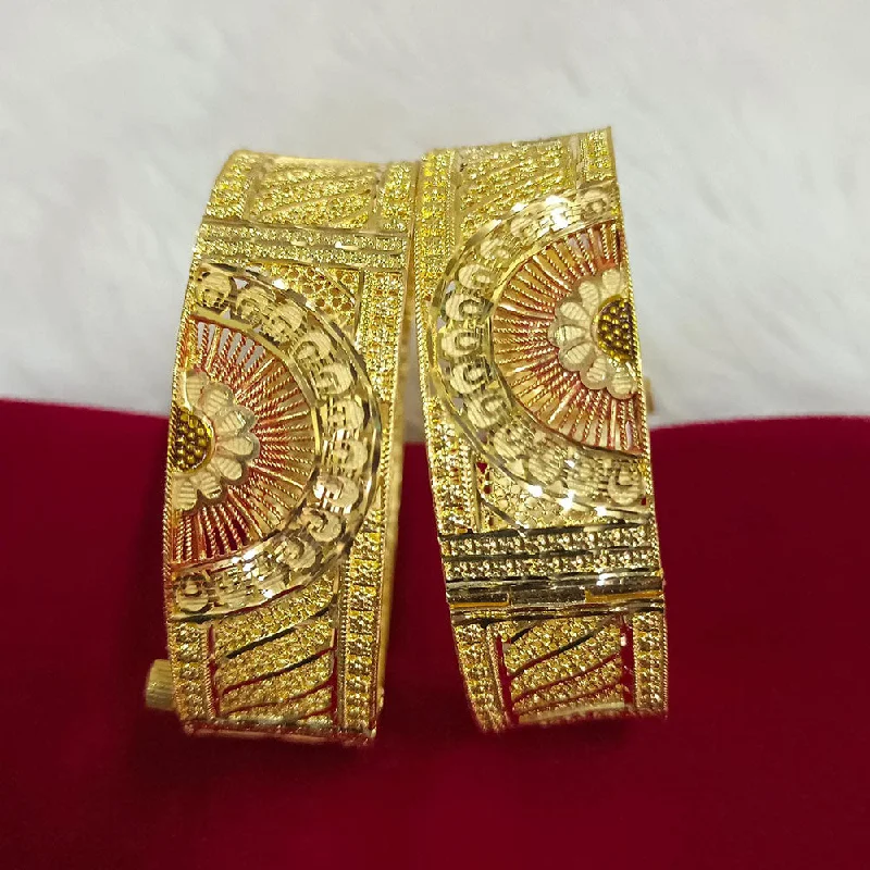 Gorgeous Designer Bangles For Luxury Fashion-Pari Art Jewellery Forming Openable Bangles Set