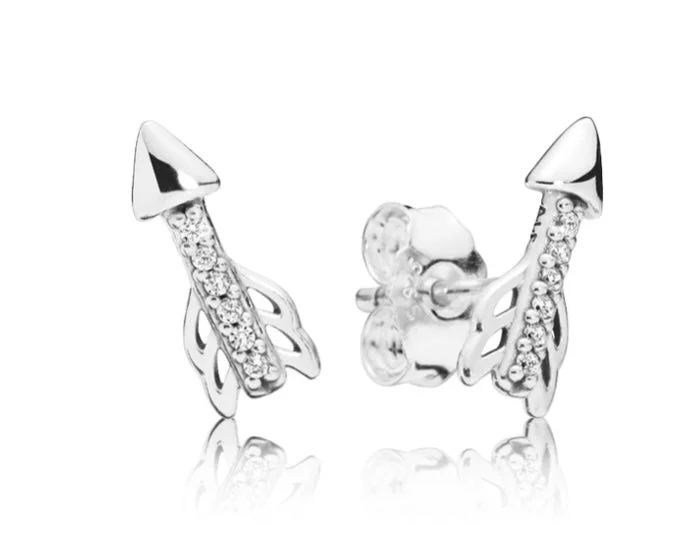 Trendy Drop Earrings For Bold Fashion-Pandora Sparkling Arrows Earrings